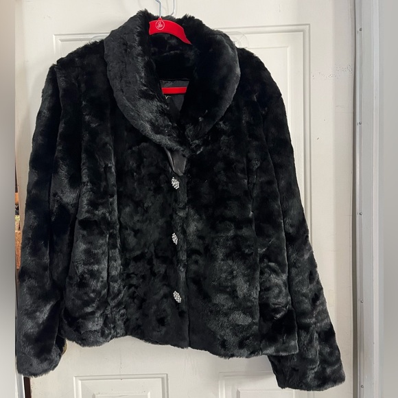 Venezia Buttoned Fur Long Sleeve Coat main image 1